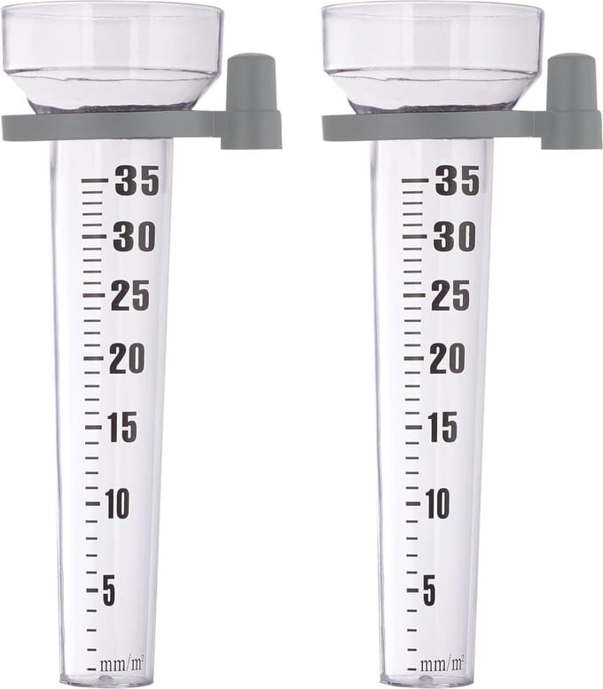 Regenmeter Set van 2 - Pluviometer met Houder tot 35 mm/m² - Tuin en Balkon
