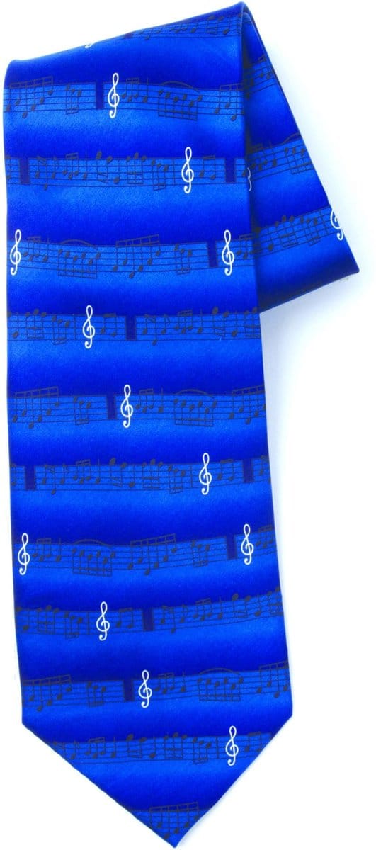 Robin Ruth Stropdas - Muziek notenbalk donker blauw