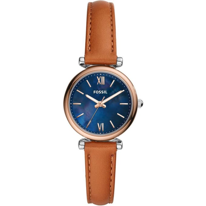 Fossil Carlie Mini Horloge ES4701 Dameshorloge 28 mm - Bruin