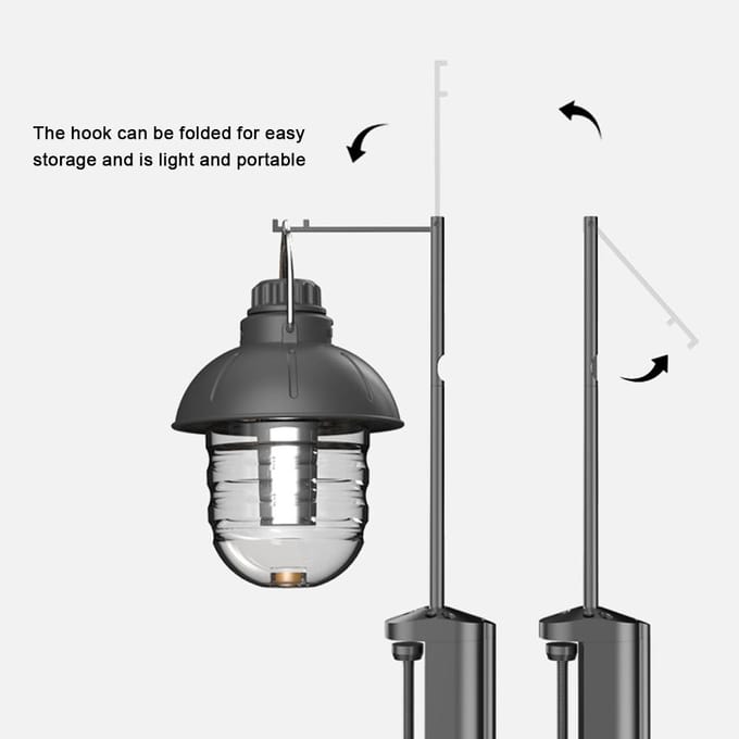 Lichtgewicht aluminium lichthouder Opvouwbare lampstandaard Buiten draagbaar Gemakkelijk te bouwen lamp zwart