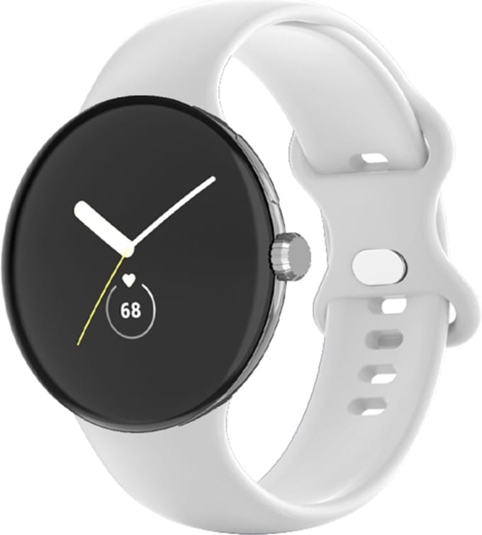 Siliconen bandje - geschikt voor Google Pixel Watch 4 (41mm) / Pixel Watch 3 (41mm) / Pixel Watch 2 / Pixel Watch - wit