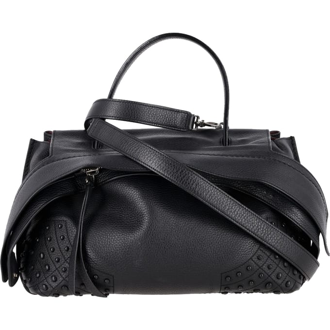 Tod's Wave Handtas met Top Handvat in Zwart Leer