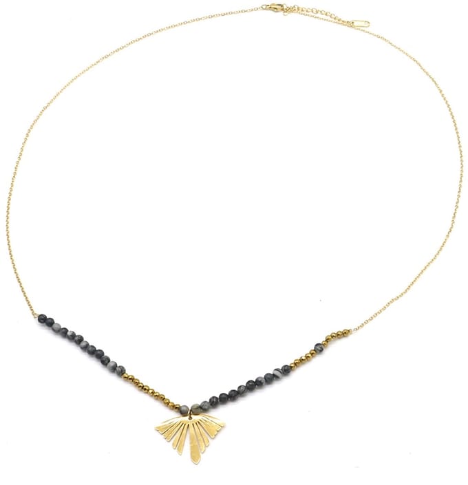 Ketting met Steentjes - RVS - Verstelbaar 72-77 cm - Goudkleurig