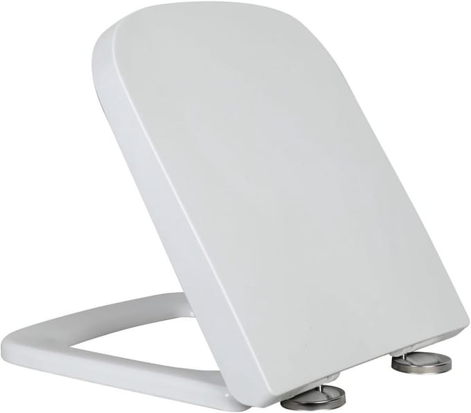 Toiletbril Soft Close - Vierkant & Heavy Duty Top Fixing - Gemakkelijk Schoon te Maken