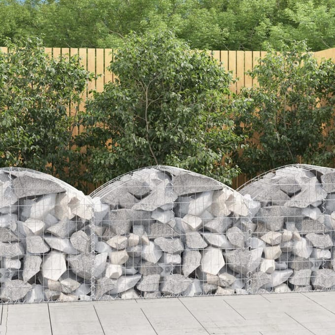 vidaXL - Schanskorf - gewelfd - 100x50x60/80 - cm - gegalvaniseerd - ijzer