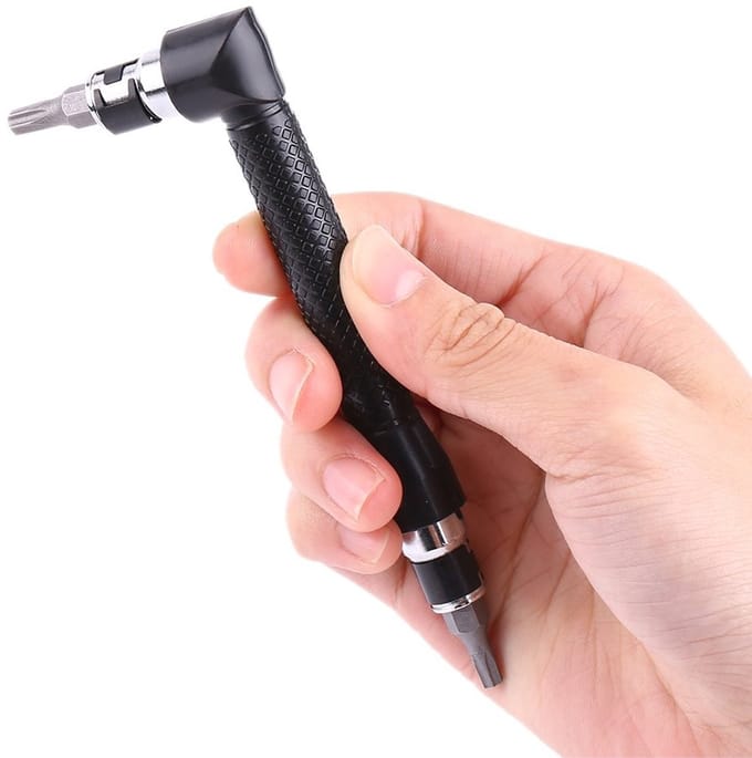 Dailygoods- Moersleutel L-vormig 1/4" - Schroevendraaierset - Dopsleuteladapter - Verlengbithouder - Robuust - Duurzaam - Schroevendraaier