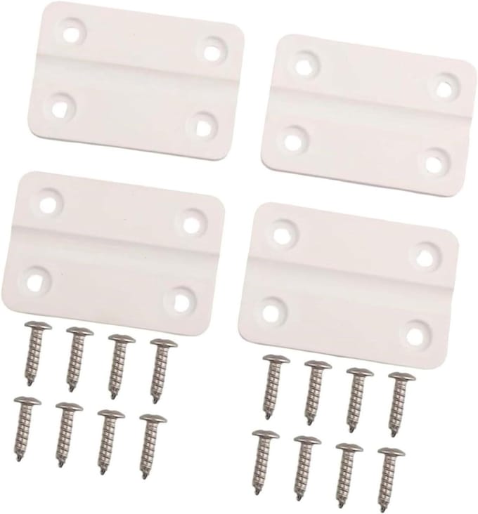 Koelbox Scharnieren - Reparatieset - Koelbox Onderhoud - Inclusief Schroeven - 4 Stuks - Wit