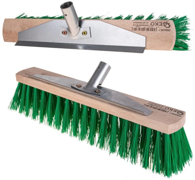 GEKO Straatbezem - Nylon Borstel - Houten Blok - 40 cm