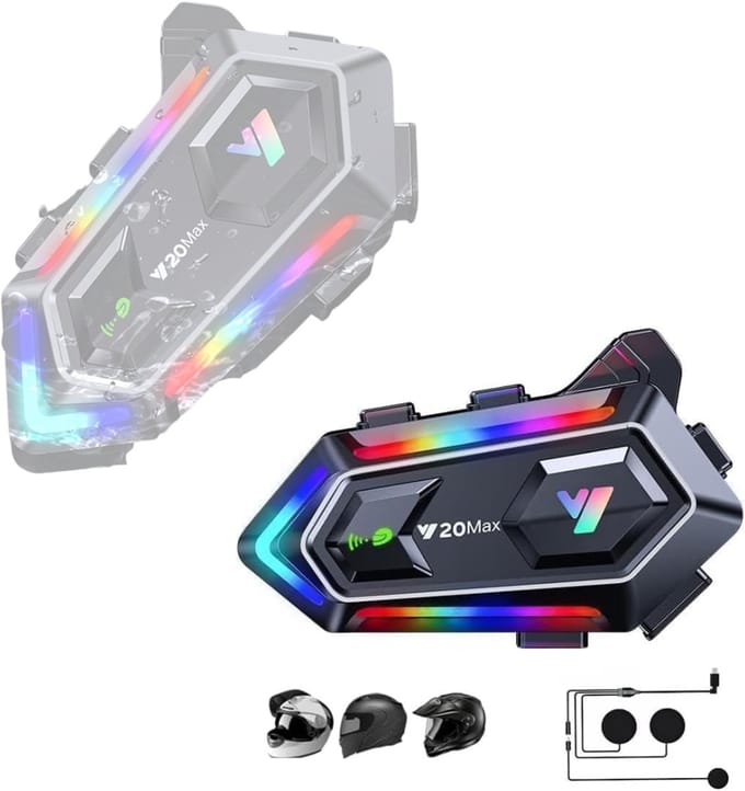 CLVP® Motorhelm Headset - Intercom - Bluetooth - Zwart