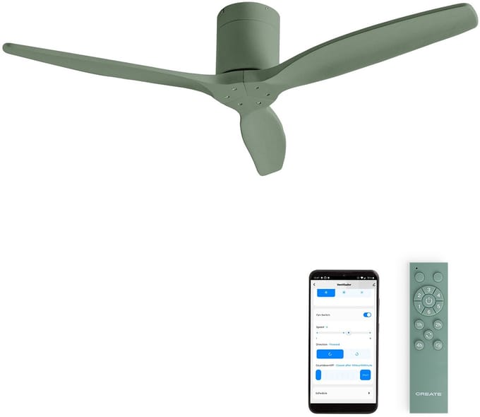 CREATE - Stille 40W plafondventilator met technische ABS bladen in verschillende maten - WIND CALM