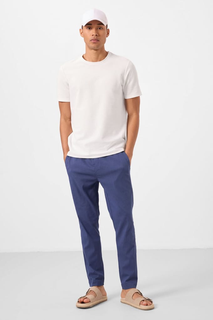 Heren Chino Broeken met Rechte Pijpen van Gabardine