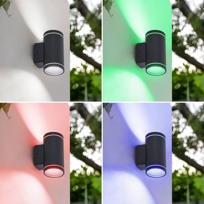 Lindby Smart LED buiten wandlamp Valtin CCT RGB Tuya IP54
