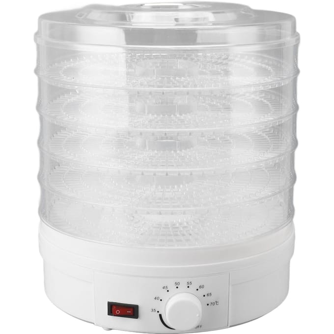 Voedseldroogmachine 5 Lades Regelbare Temperatuurregeling Elektrische Fruit Groente Droger voor white
