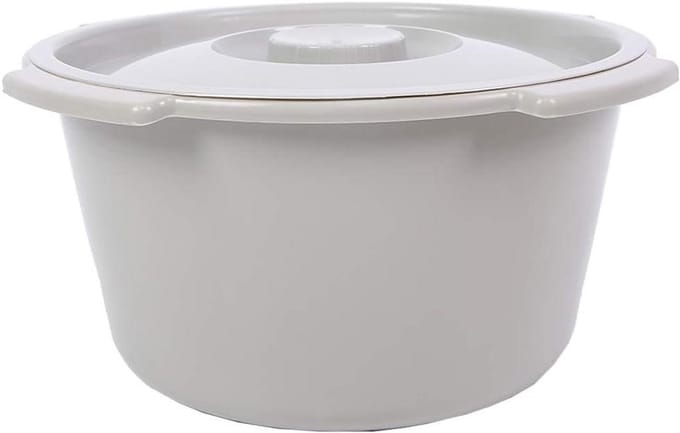Draagbare Toilet Emmer - Commode Pot - Thuisgebruik Gemak - Verdikkeld Materiaal - 35x35x18 cm - Wit