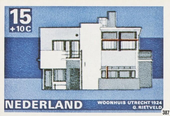 Briefkaart met afbeelding Woonhuis Utrecht 1924 postzegel