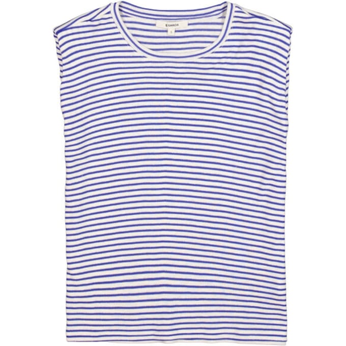 Gestreept T-shirt mouwloos met schoudervullingen dames Garcia