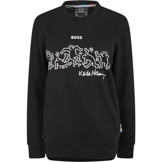 Boss Dames-sweatshirt met Keith Haring-motief (Zwart)
