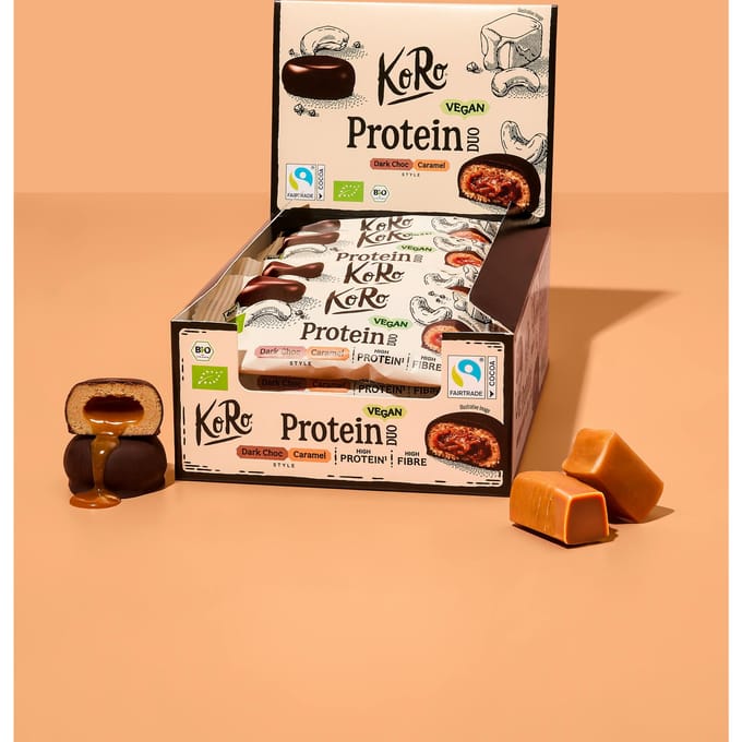 Bio protein duo dark choc cashew caramel style | 12 x 2 x 20 g