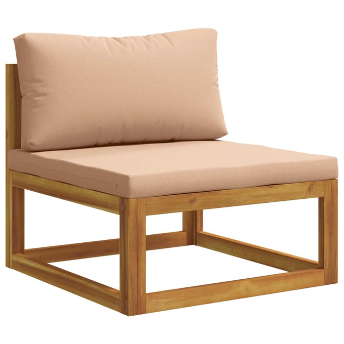 vidaXL - Modulaire - sofaset - met - kussens - 2 - st - 2-zits - Massief - Acacia - Hout