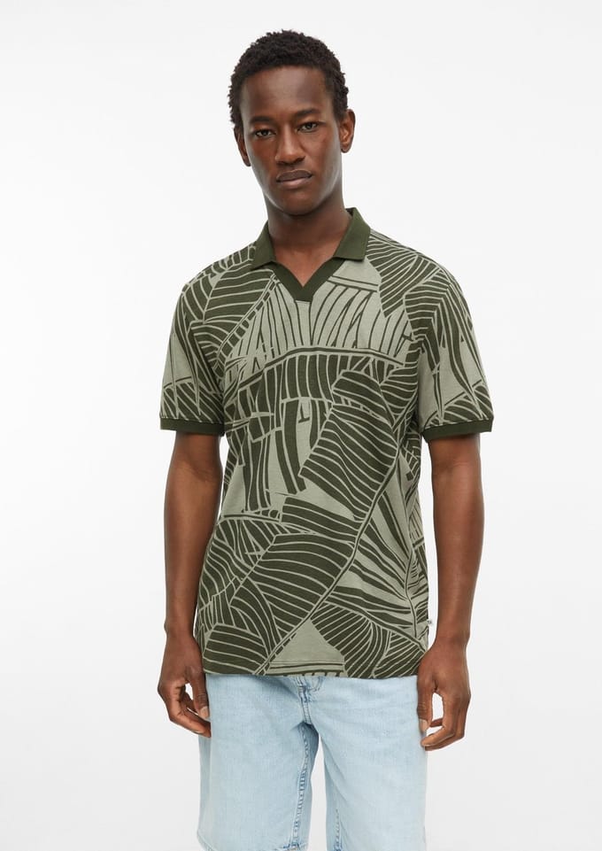 Polo met patroon in gemengd katoen met print s.Oliver