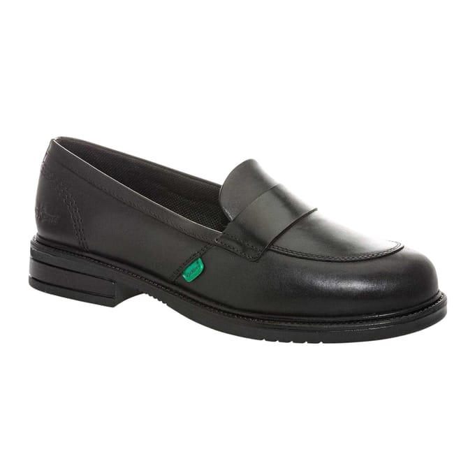 Kickers Dames/Dames Lach Leren Loafers (Zwart)