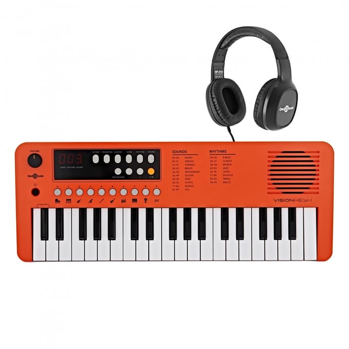 VISIONKEY-1 Minikeyboard, 37 Toetsen & Hoofdtelefoon, Oranje