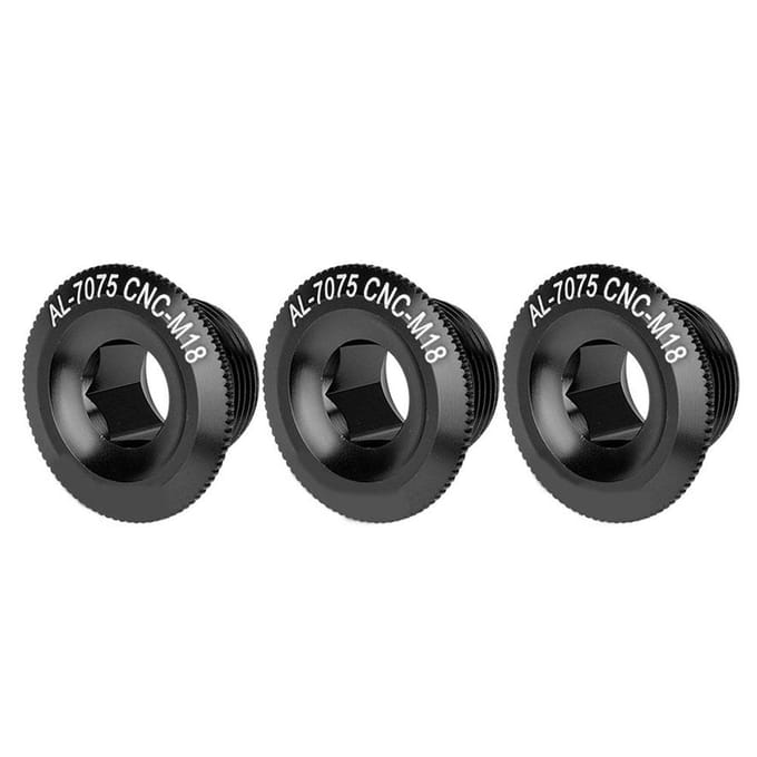 3 Stuks 18mm Aluminiumlegering Fietsas As Schroef Moer Accessoire Fiets Crankdeksel Black black