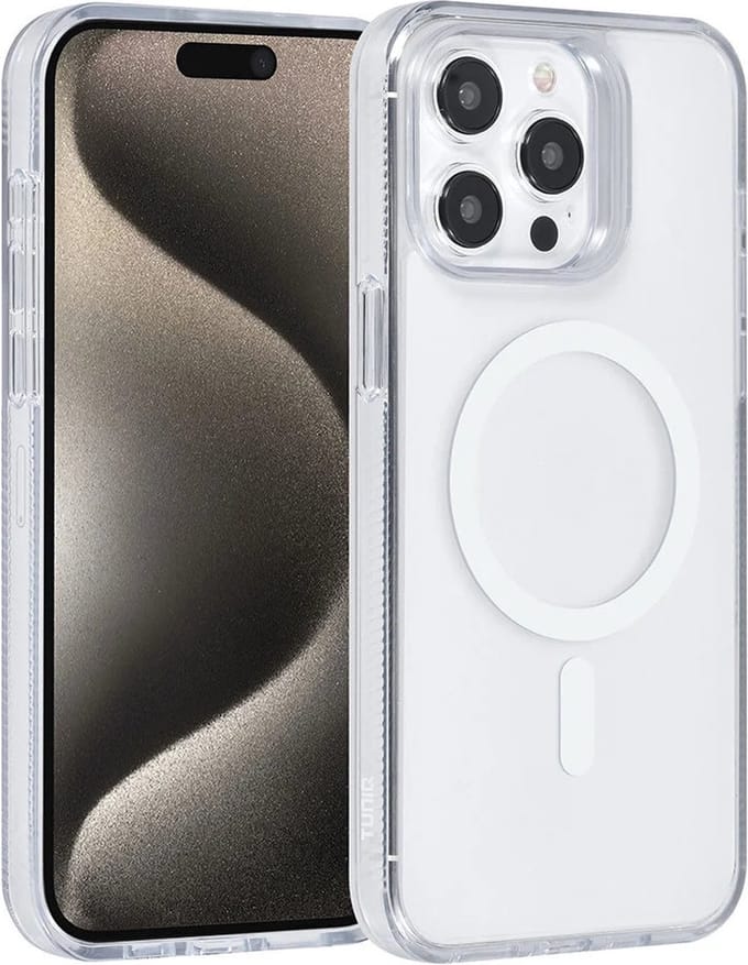 Back cover case - Magsafe silicone Hoesje Geschikt voor: iPhone 15 Pro Max - Wit