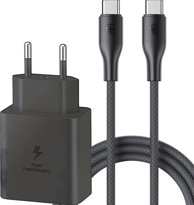 Usb C Snellader - Usb C Oplader - Snellader 45w - Super Snel Laden geschikt voor Samsung - Usb C Adapter met Oplaadkabel 3 Meter