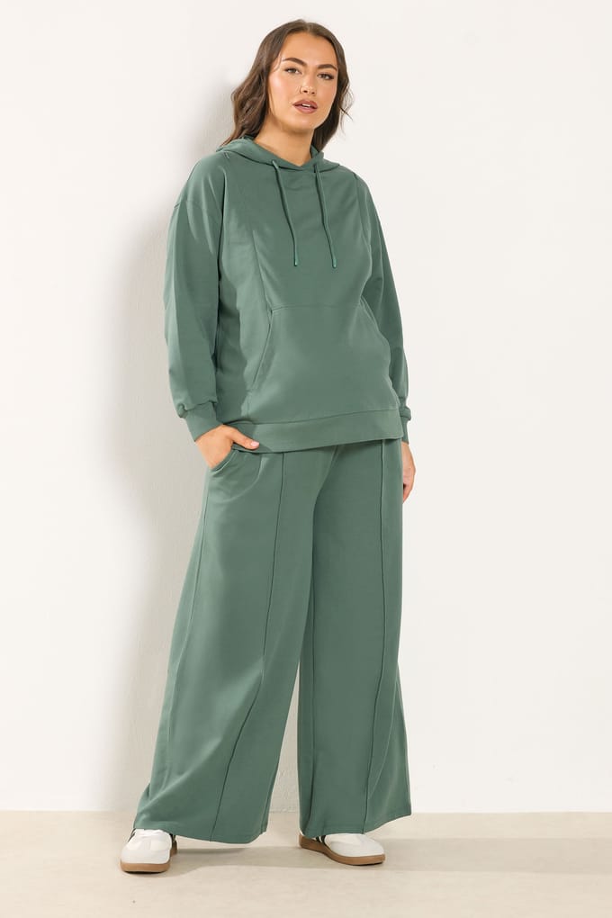 Bump It Up Maternity Groene Joggers Met Wijde Pijpen Size 54-56