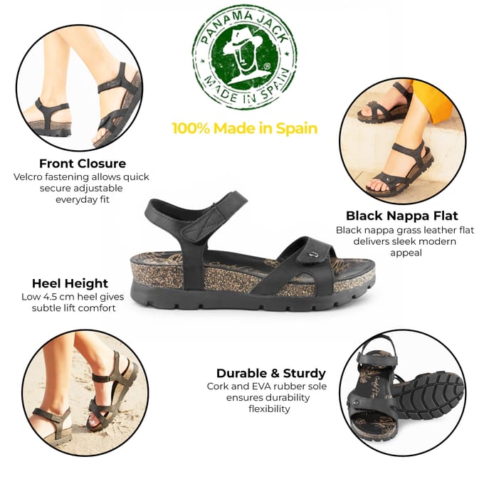 Panama Jack Sulia Basics dames sandaal - Zwart - Maat 38