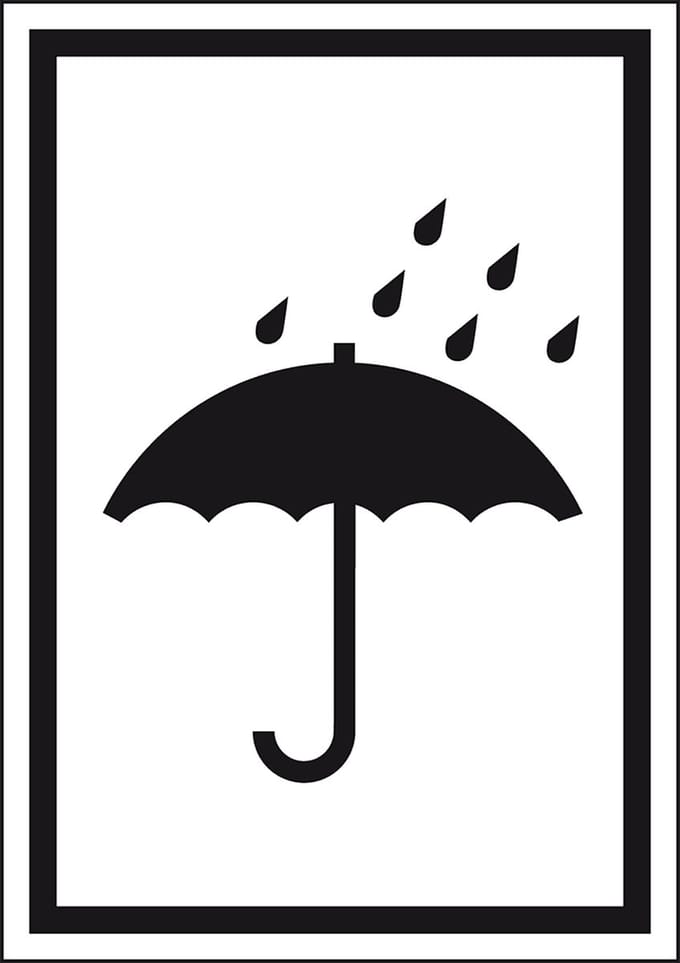 Droog houden sticker, zwart wit 148 x 210 mm
