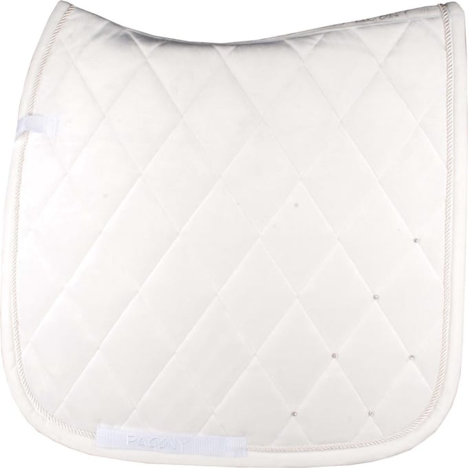 Pagony Velours Zadeldek - Maat: Full - Wit - Polyester
