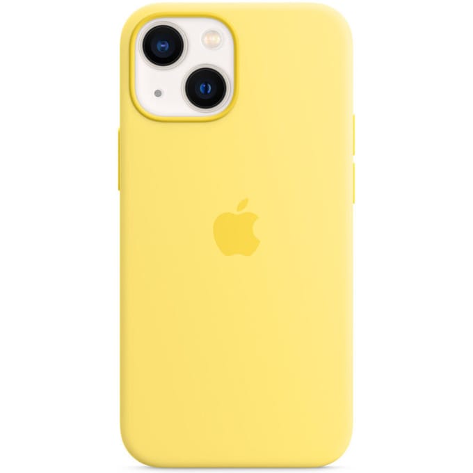 Silicone Backcover MagSafe voor de Apple iPhone 13 Mini - Lemon Zest