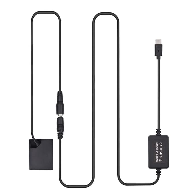 PD USB Type-C-kabel naar NP-W126 dummy-batterij DC-koppeling vervanging voor Fujifilm X-A2 A3 X-E2s zwart