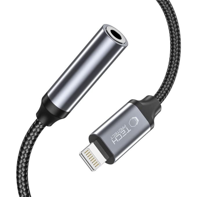Tech-Protect UltraBoost Lightning / mini jack 3.5mm adapter - black