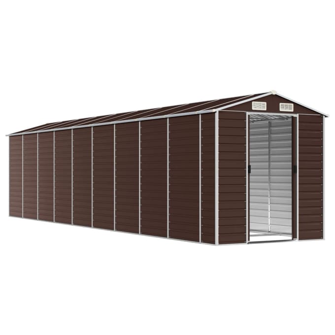 vidaXL - Tuinschuur - 191x810x198 - cm - gegalvaniseerd - staal - bruin