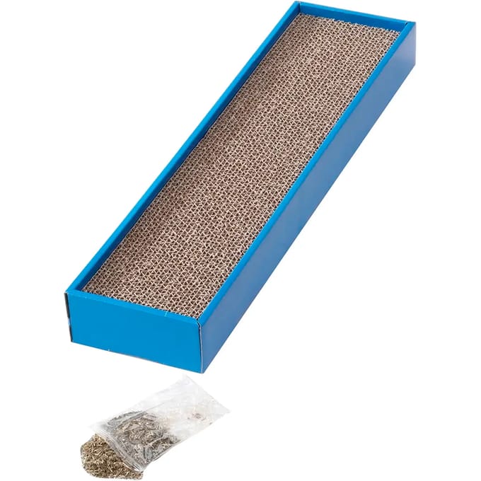 Kartonnen krabpaal met kattenkruid Ebi