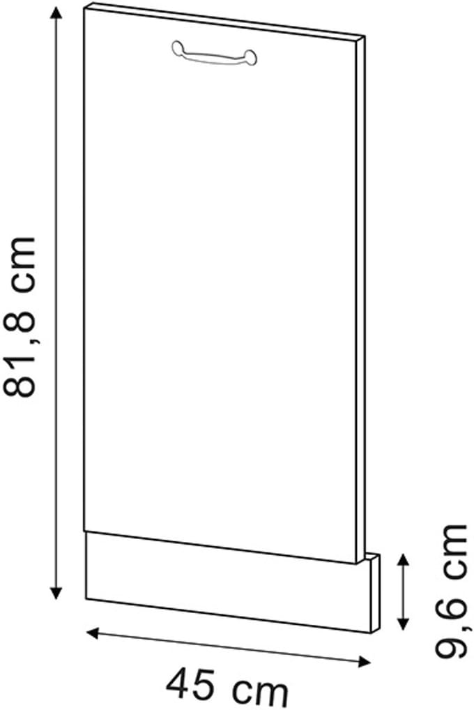 Vicco R-Line Vaatwasserfrontpaneel – 45 cm, WB Eik Wit Landhuis