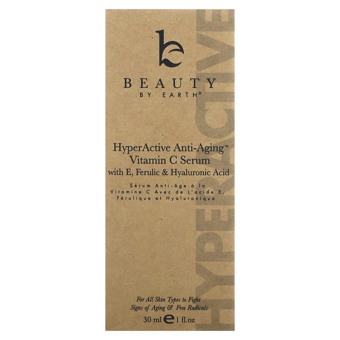 Beauty By Earth, Anti-âge hyperactif, Sérum à la vitamine C, 30ml (1 fl oz) black