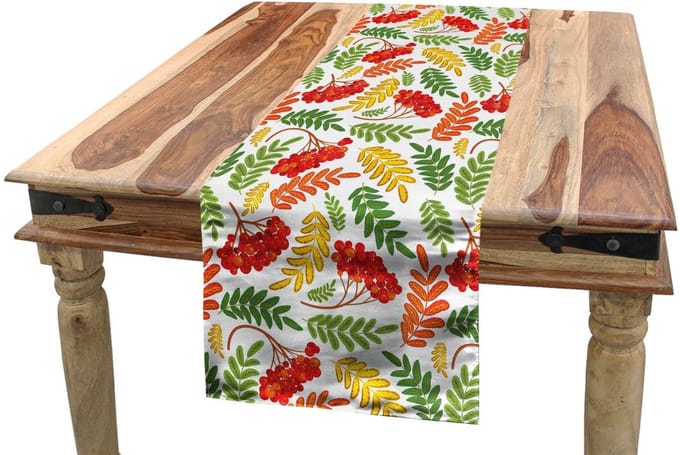 ABAKUHAUS Tafelloper – Lijsterbes Herfstflora – 40x300 cm – Polyester