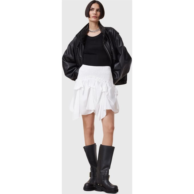 AllSaints Palmer Skirt Chalk White Größe: 2 | Miniröcke Outlet | Damen | Weiß