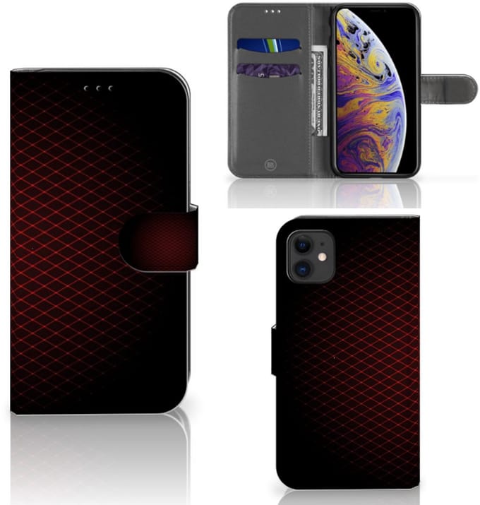 Apple iPhone 11 Telefoon Hoesje Geruit Rood