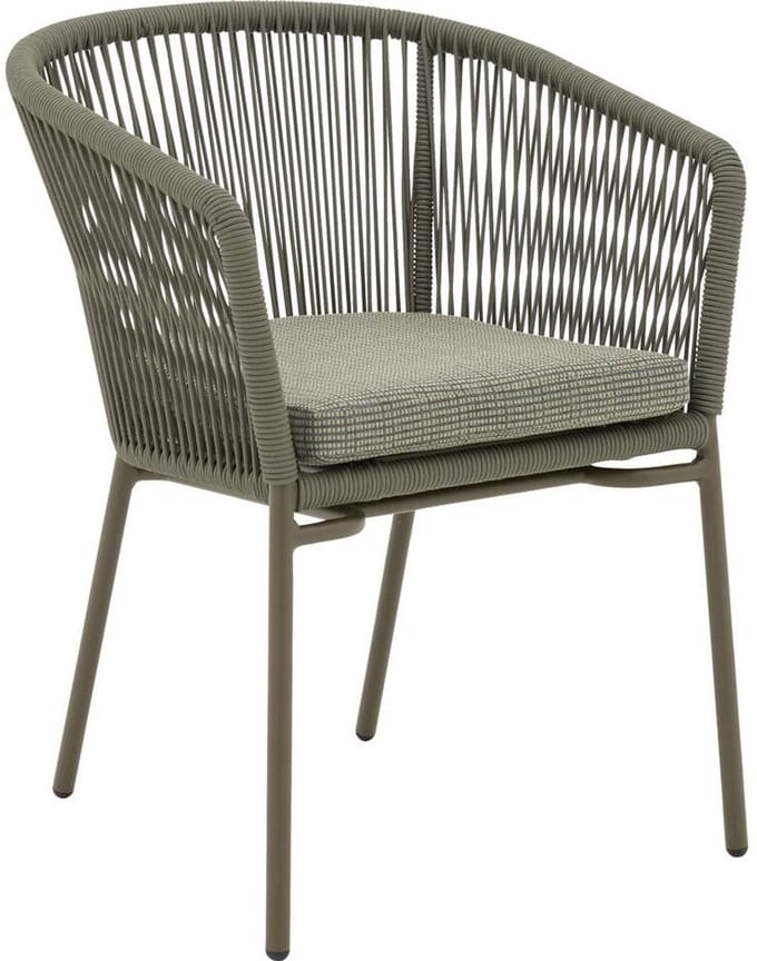 Goossens Tuinstoel Ravello - Buitenstof - groen - 60 x 77 x 59 cm - Stapelbaar