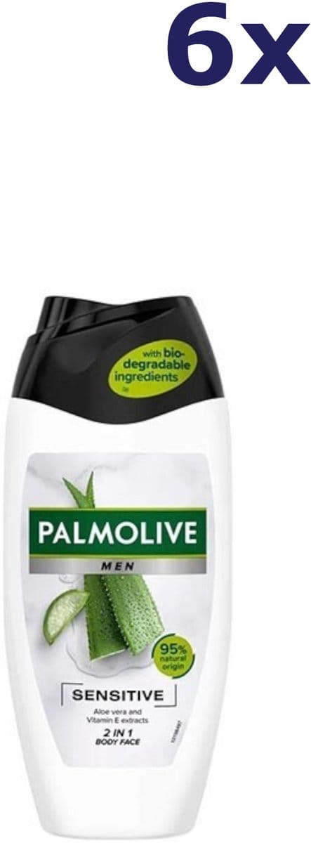 6x Palmolive Douchegel Men – Sensitive 2in1 Aloe Vera 250 ml