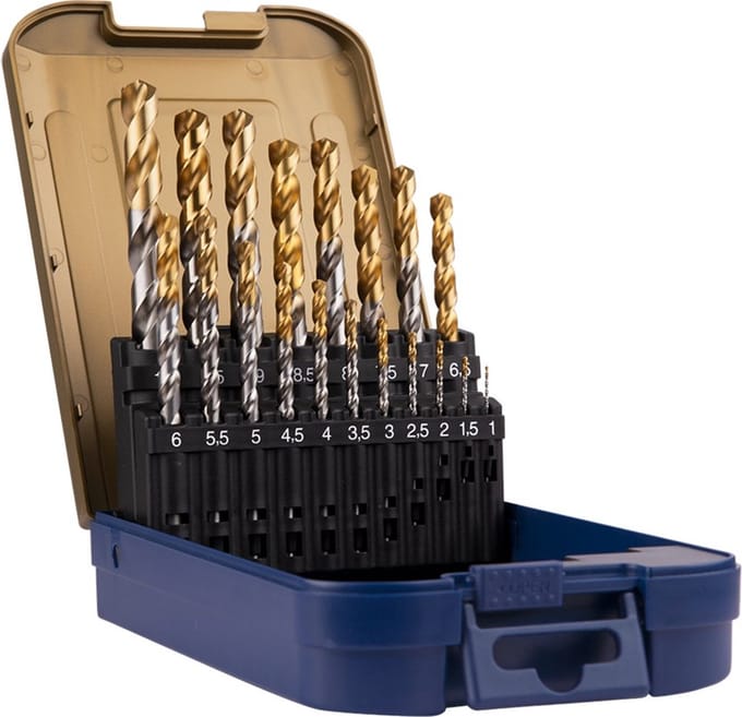 Rotec Spiraalborenset '102T', DIN338, HD-S, TiN, 19-dlg, ø1-10 ABS