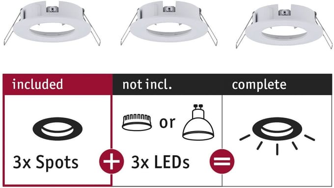 Inbouwlamp Choose Basisset star IP44 rond 78 mm max. 3x10W 230V dimbaar Wit mat