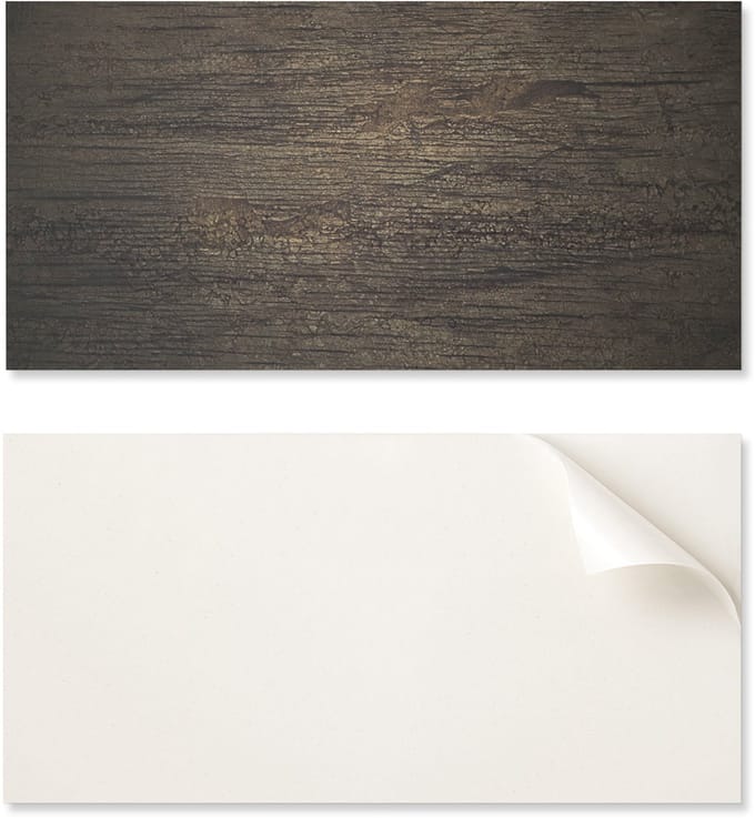 Zelfklevend bedrukt vinylpaneel 120x60 cm met houtstructuur en tekening