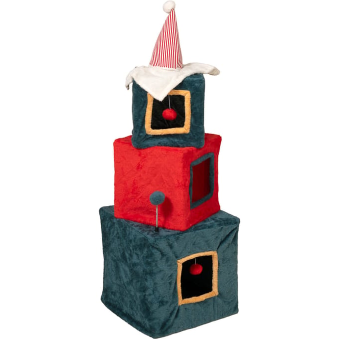 TIAKI Kerstcadeautoren voor katten groen/rood