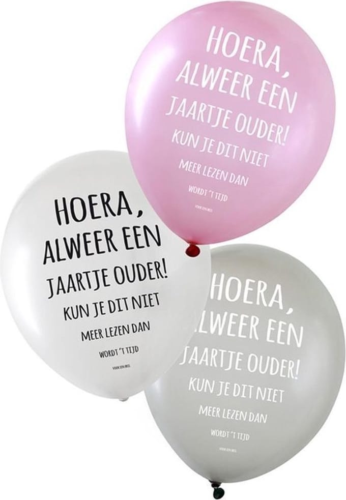 Ballon 6 x metallic 14 inch 3 ass Hoera al weer een